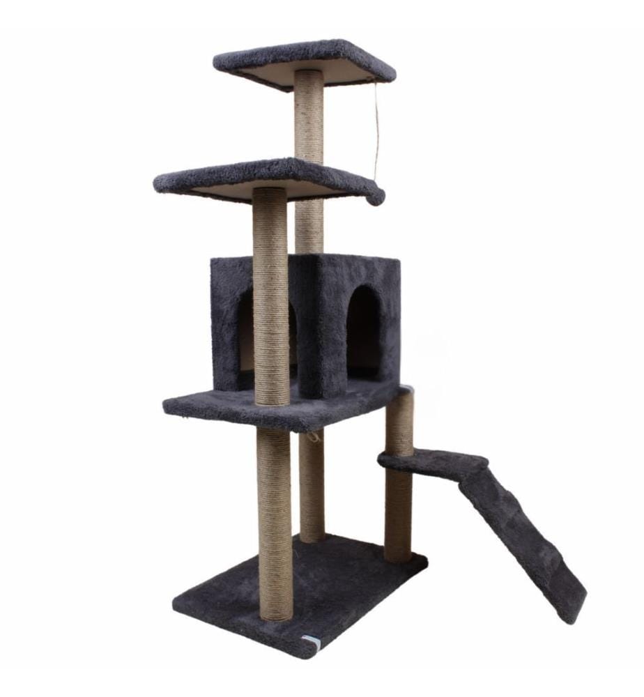 Maison pour chat anthracite 100 % tissu WELSOFT