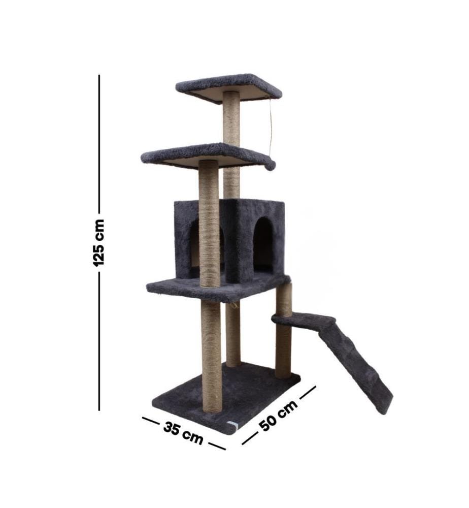 Maison pour chat anthracite 100 % tissu WELSOFT