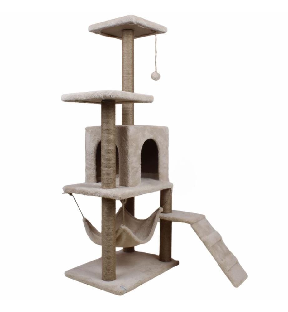 Maison pour chat beige 100 % tissu WELSOFT