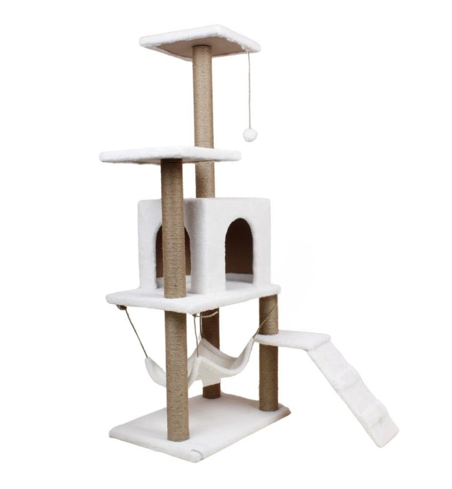 Maison pour chat blanche 100% tissu WELSOFT