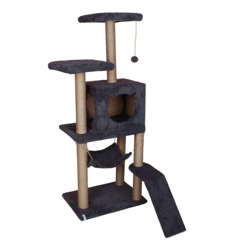 Maison pour chat anthracite 100 % tissu WELSOFT