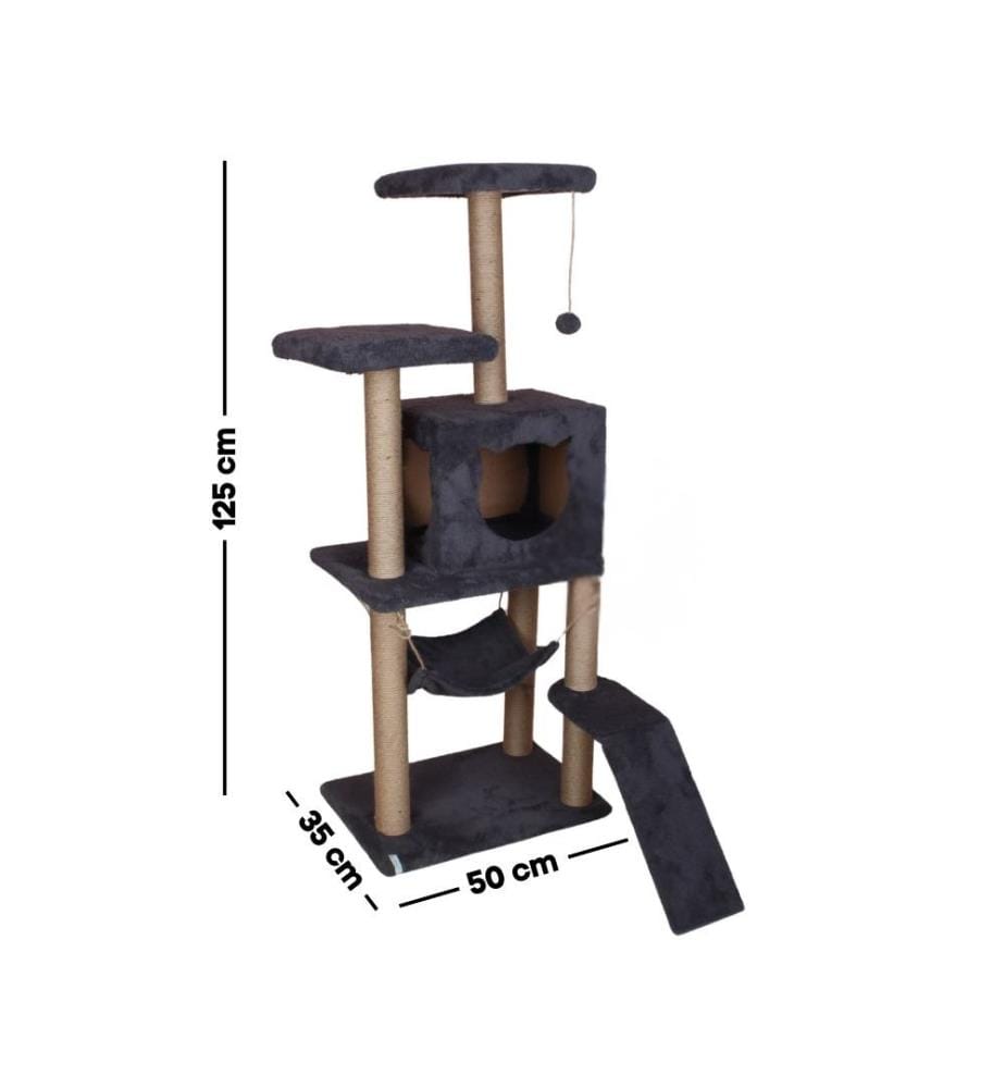 Maison pour chat anthracite 100 % tissu WELSOFT