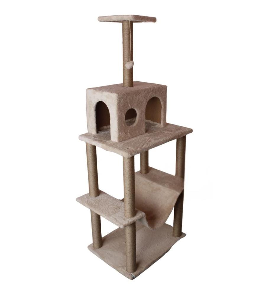 Maison pour chat beige 100 % tissu WELSOFT