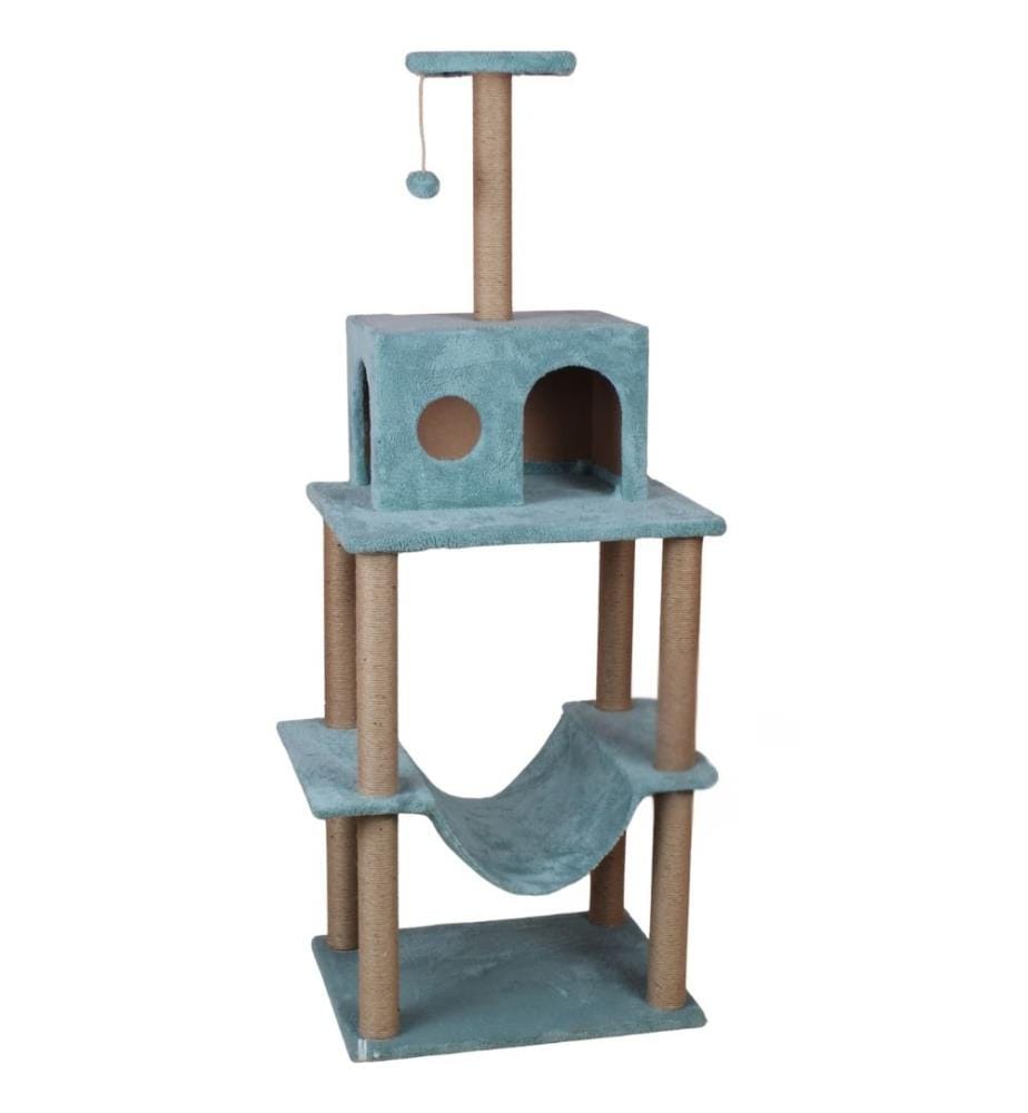 Maison pour chat turquoise 100 % tissu WELSOFT