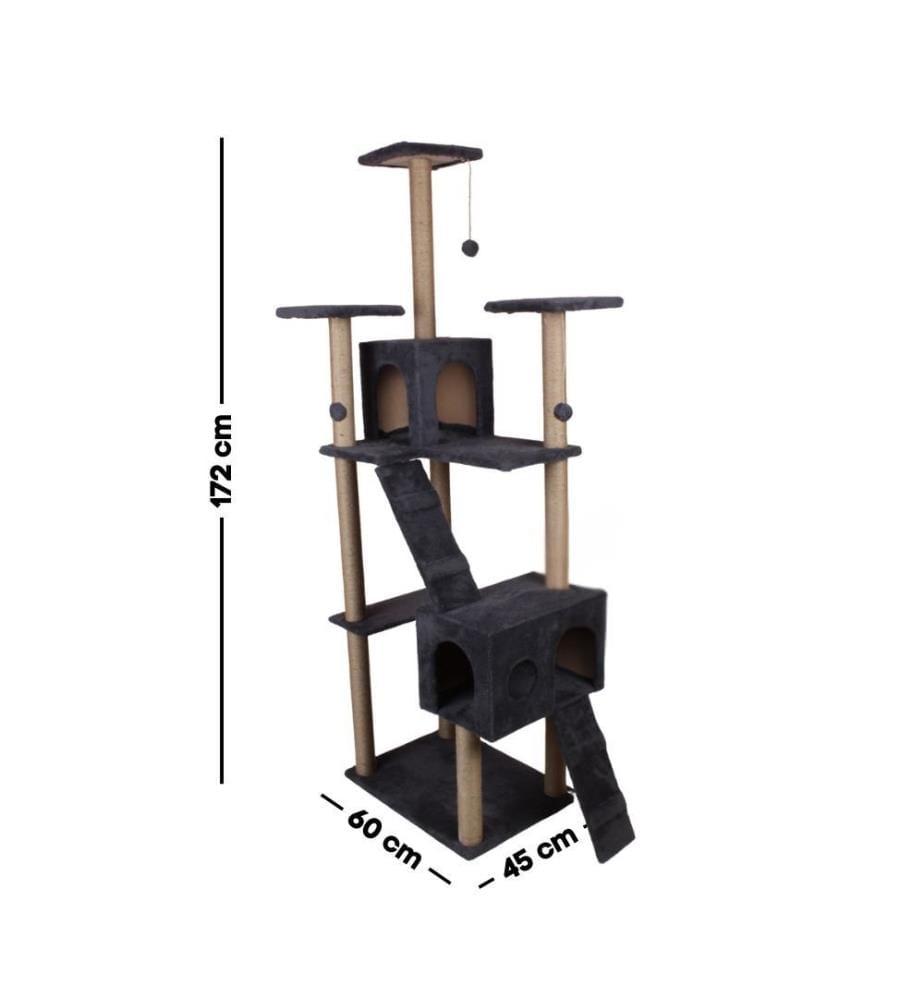 Maison pour chat anthracite 100 % tissu WELSOFT