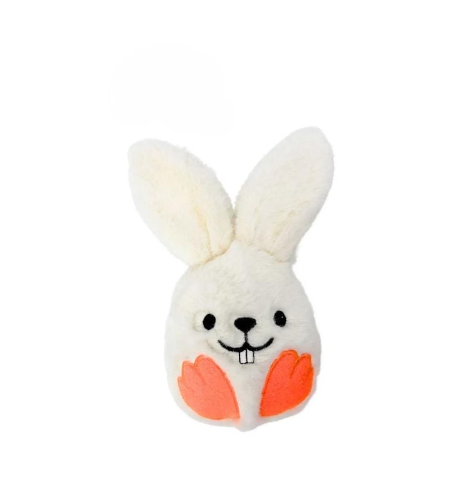 Jouet pour chat blanc et orange 100 % peluche