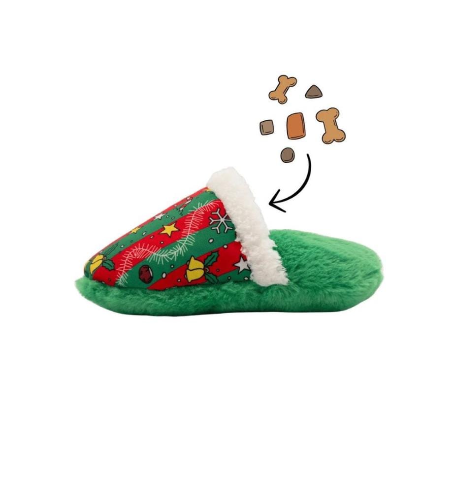 Jouet pour chien vert et rouge 100 % peluche