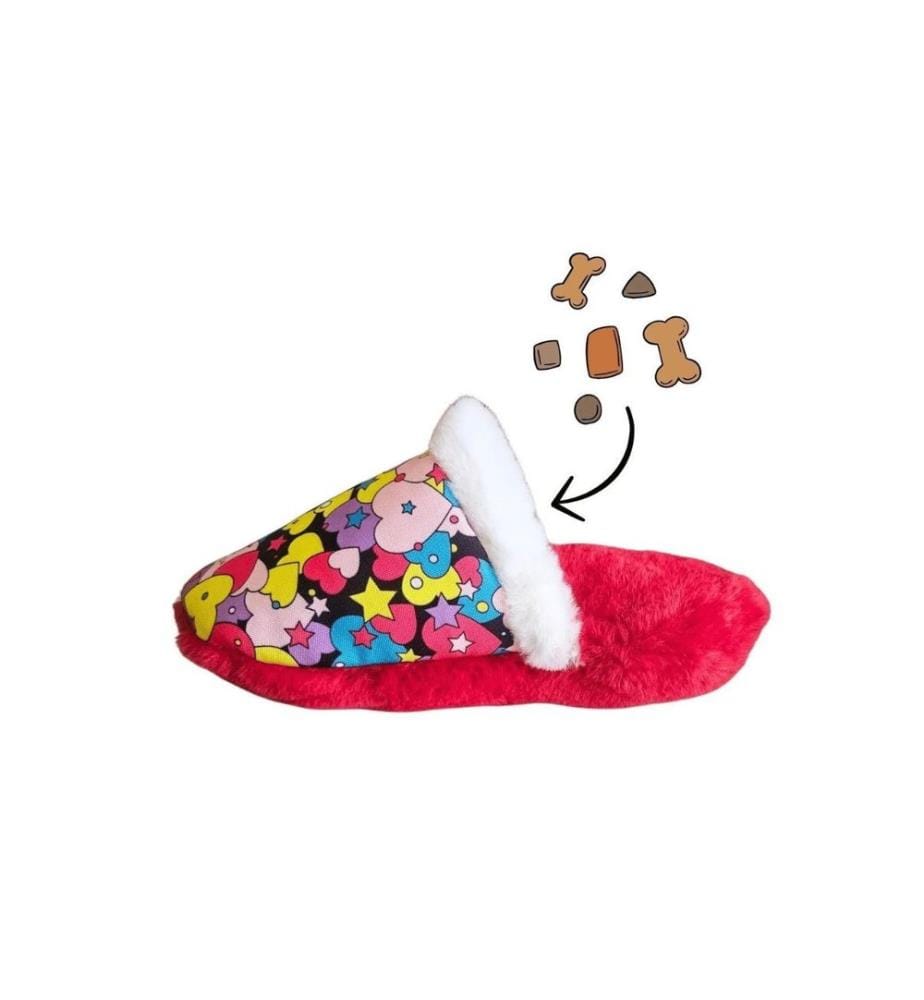Jouet pour chien rouge et blanc 100 % peluche