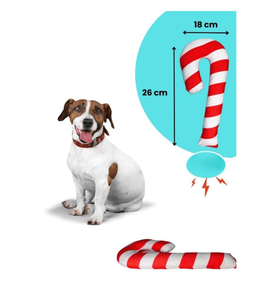Jouet pour chien marron rouge blanc en peluche / polyester
