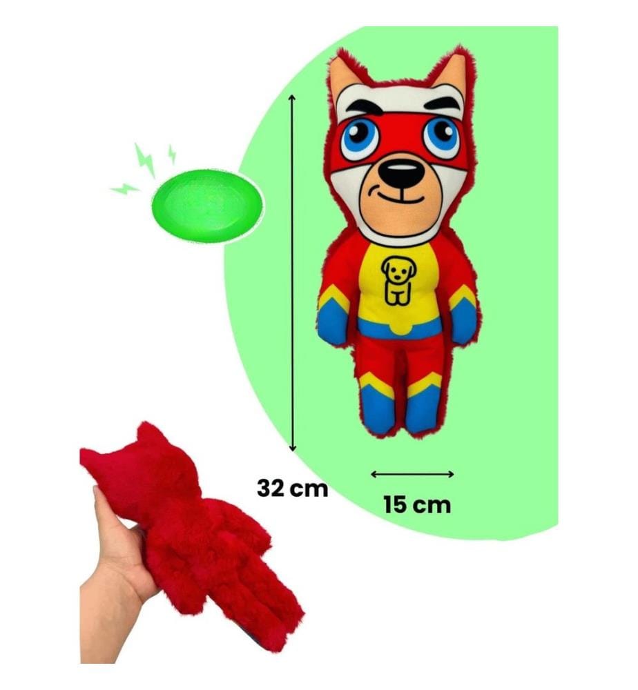 Jouet pour chien jaune rouge bleu en peluche / polyester
