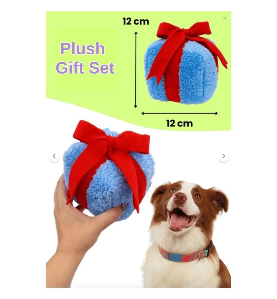 Jouet pour chien violet blanc bleu en peluche / polyester