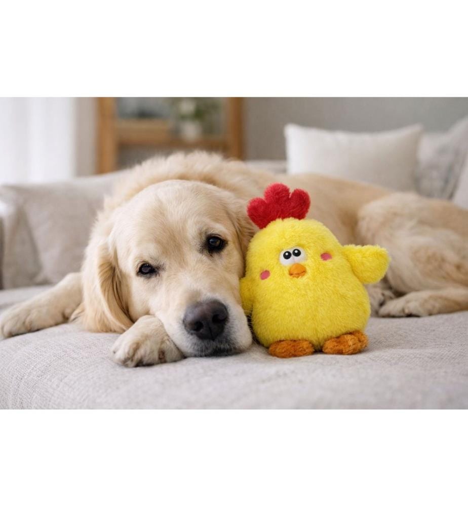 Jouet pour chien jaune 100% peluche