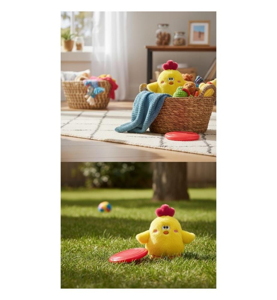 Jouet pour chien jaune 100% peluche