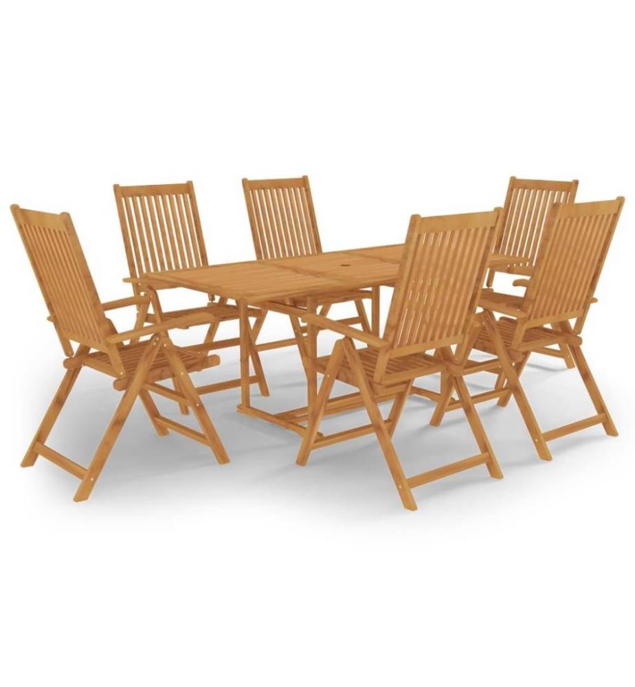 Salon de jardin 7 pcs Bois de teck massif