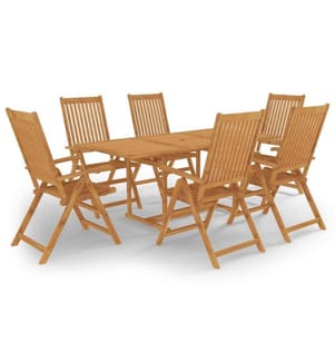 7-tlg. Garten-Essgruppe Massivholz Teak