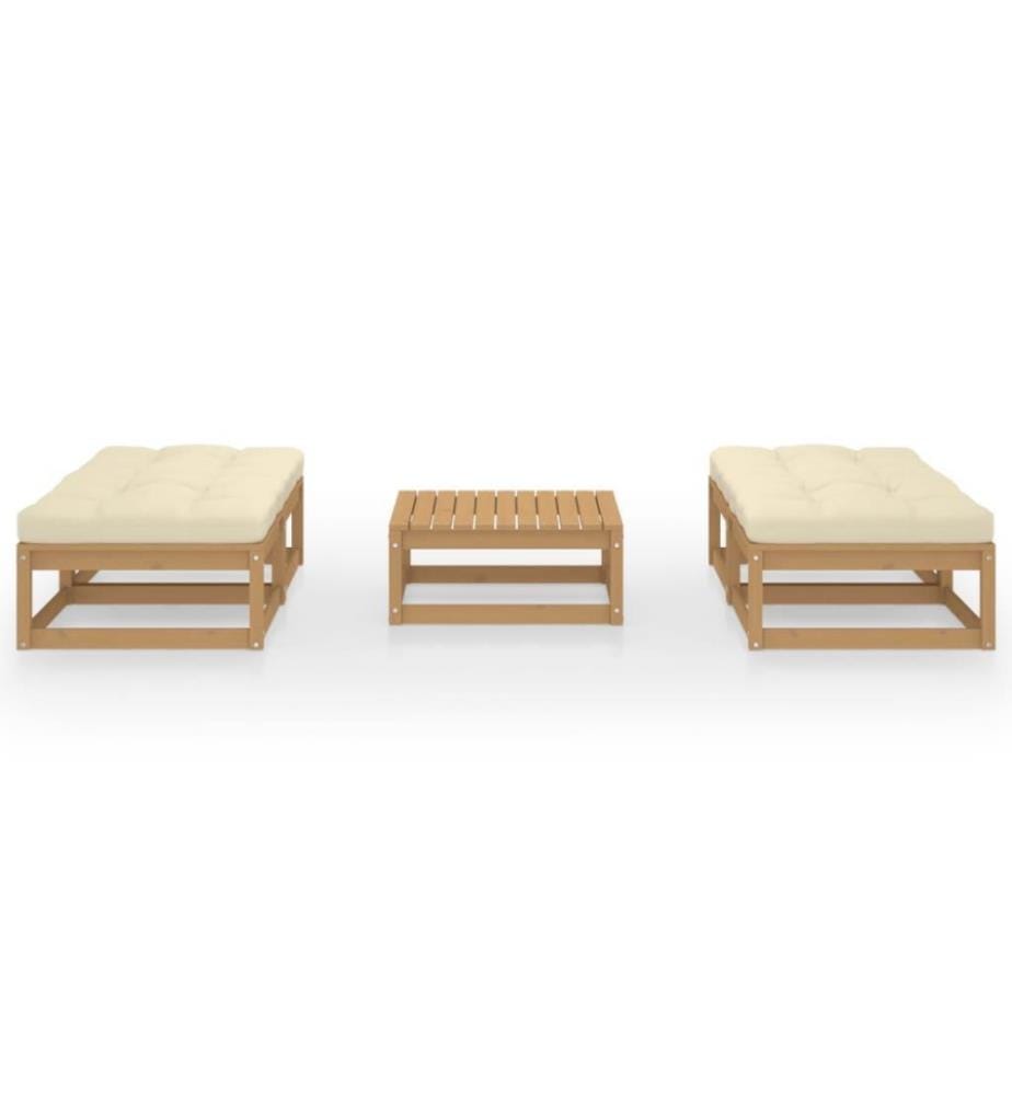 Salon de jardin 5 pcs avec coussins Bois de pin massif