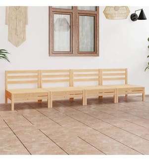 4-tlg. Garten-Lounge-Set Kiefer Massivholz