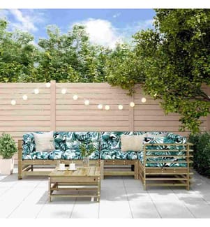 6-tlg. Garten-Lounge-Set mit Kissen Imprägniertes Kiefernholz
