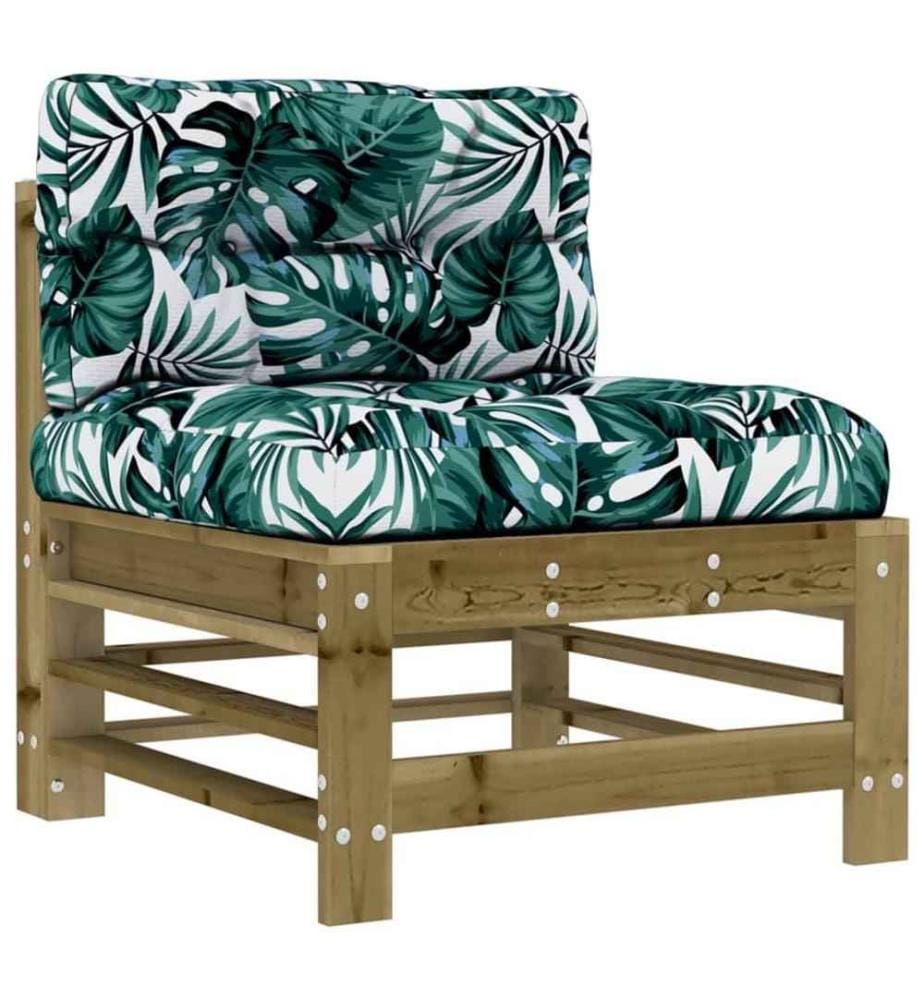 Salon de jardin 6 pcs avec coussins bois de pin imprégné