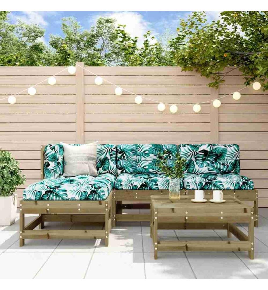5-tlg. Garten-Lounge-Set mit Kissen Imprägniertes Kiefernholz