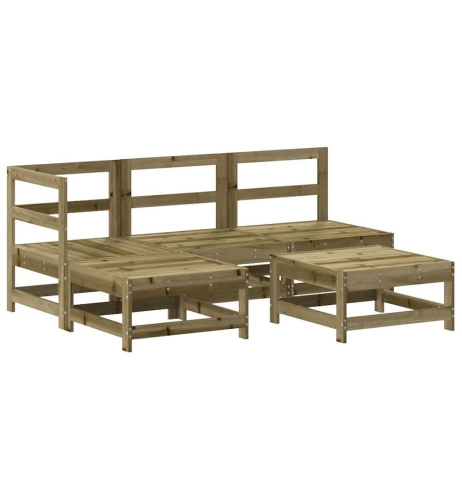 5-tlg. Garten-Lounge-Set mit Kissen Imprägniertes Kiefernholz
