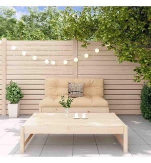 2-tlg. Garten-Lounge-Set mit Kissen Massivholz