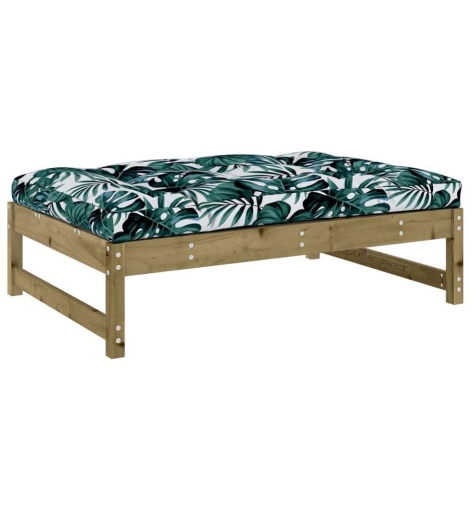 Salon de jardin 4 pcs avec coussins bois de pin imprégné