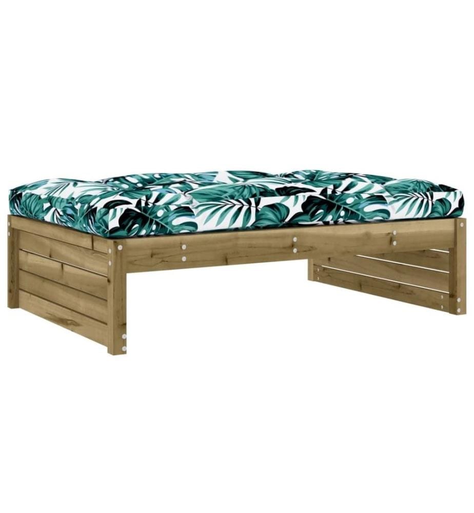 Salon de jardin 2 pcs avec coussins bois de pin imprégné