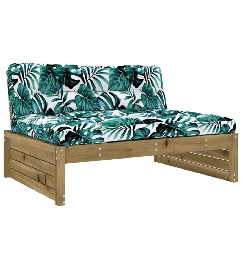 Salon de jardin 4 pcs avec coussins bois de pin imprégné