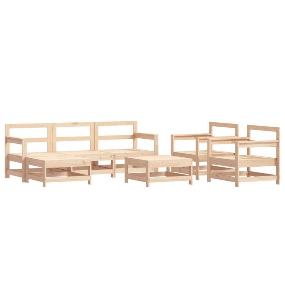 7-tlg. Garten-Lounge-Set Massivholz Kiefer