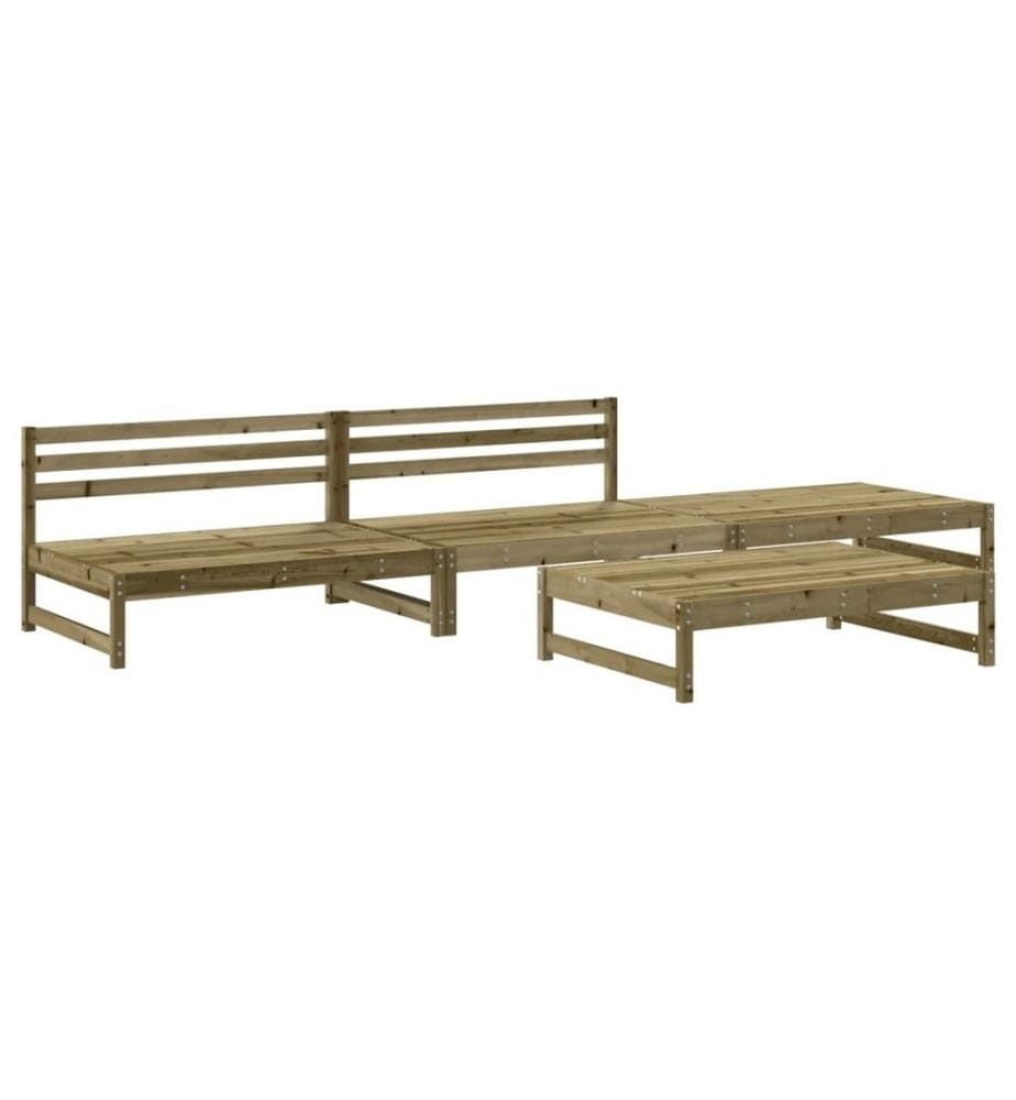 4-tlg. Garten-Lounge-Set Kiefernholz Imprägniert