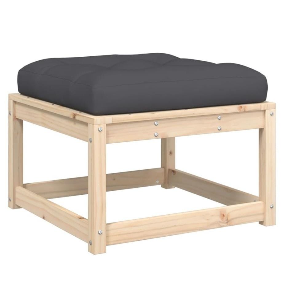 Salon de jardin 3 pcs avec coussins bois de pin massif