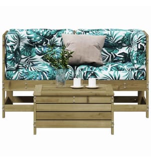 3-tlg. Garten-Lounge-Set mit Kissen Kiefernholz Imprägniert