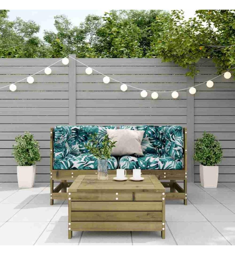 Salon de jardin 3 pcs avec coussins bois de pin imprégné