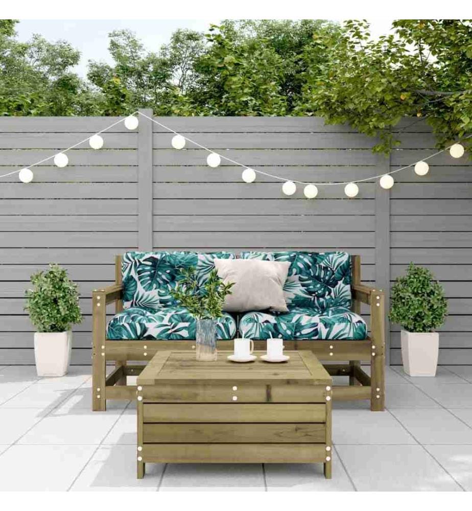 Salon de jardin 3 pcs avec coussins bois de pin imprégné