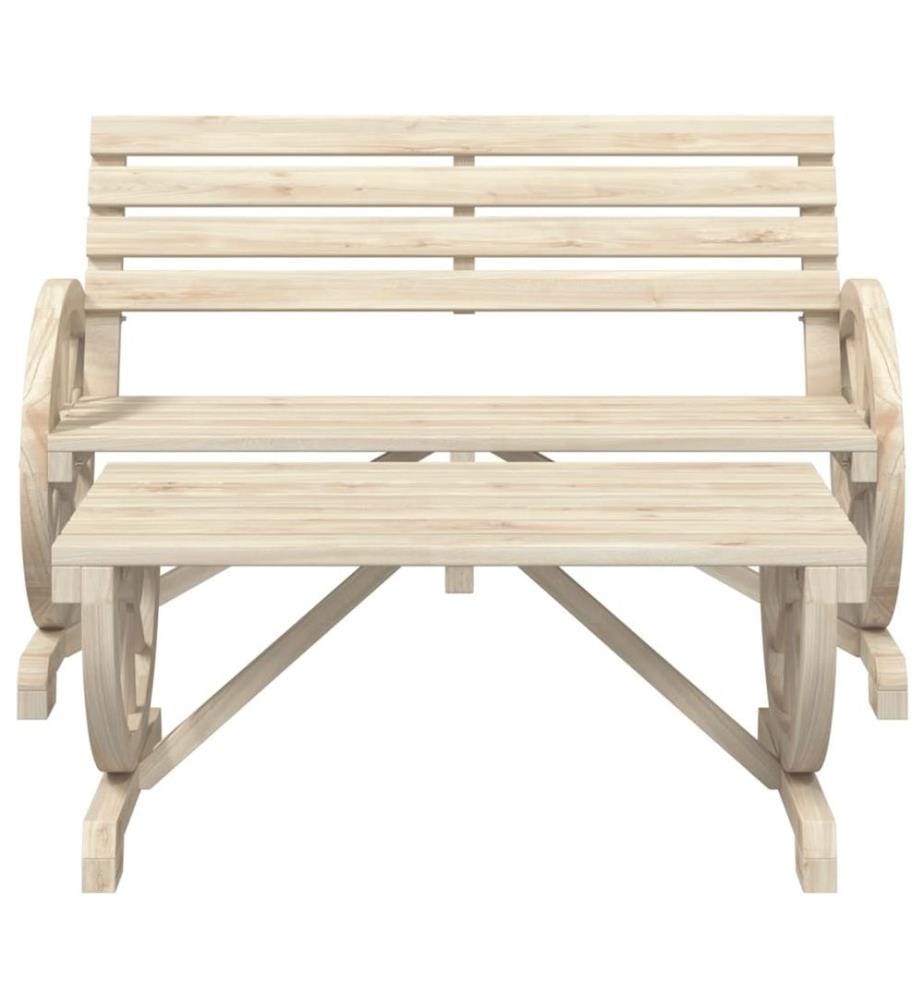 Salon de jardin 2 pcs bois de sapin massif
