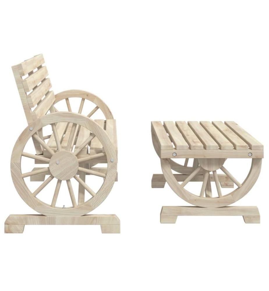 Salon de jardin 2 pcs bois de sapin massif