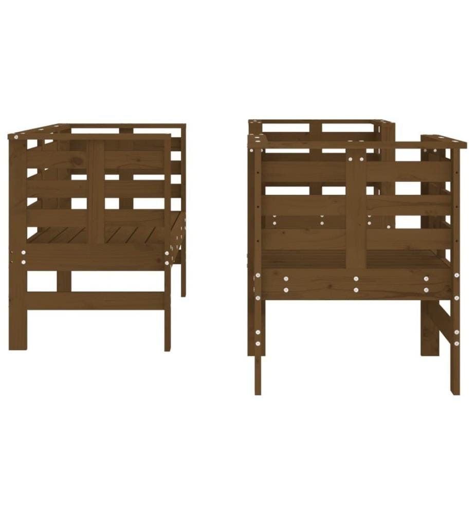 3-tlg. Garten-Lounge-Set Honigbraun Massivholz Kiefer