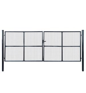Maschen-Gartentor verzinkter Stahl 400 x 150 cm Grau