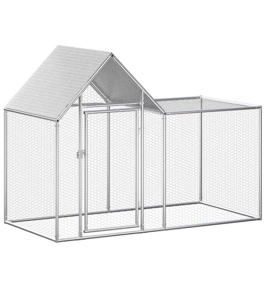 Hühnerstall 2x1x1,5 m Verzinkter Stahl