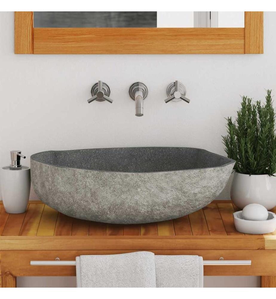 Waschbecken Flussstein Oval (45-53)x(34-41) cm