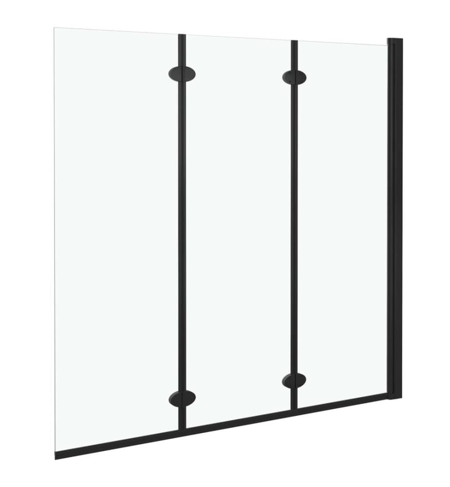 Faltbare Duschkabine 3 Paneele ESG 130x138 cm Schwarz