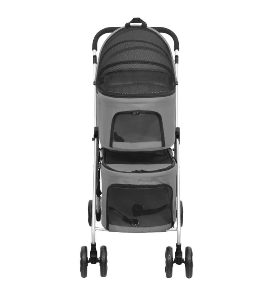 Hundewagen für 2 Hunde Faltbar Grau 83x48x97 cm Oxford-Gewebe