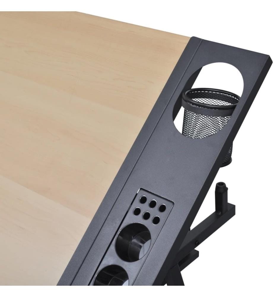 Zeichentisch mit neigbarer Tischplatte 2 Schubladen und Hocker