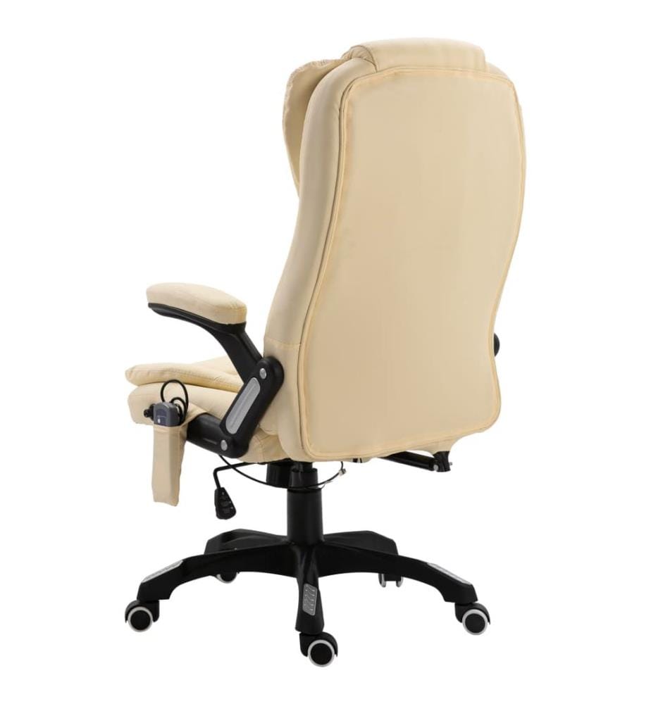 Massage-Bürostuhl Creme Kunstleder