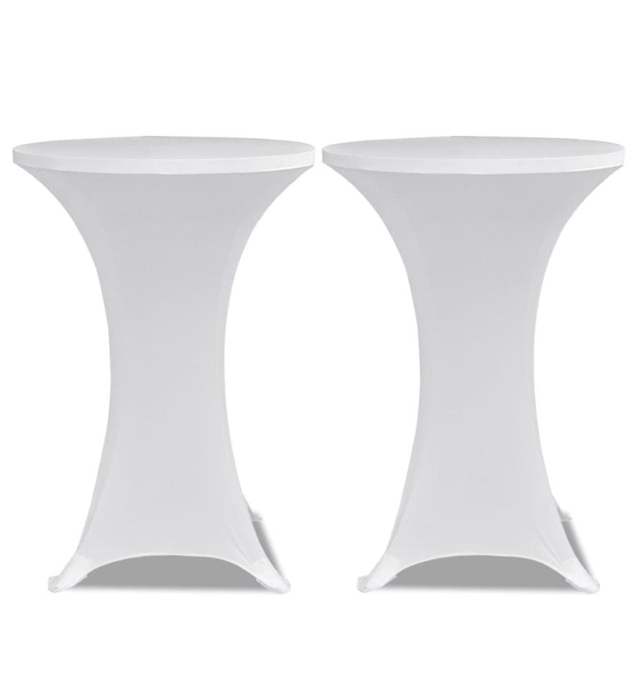 2 x Tischhusse für Stehtisch Stretchhusse Ø60 cm weiss