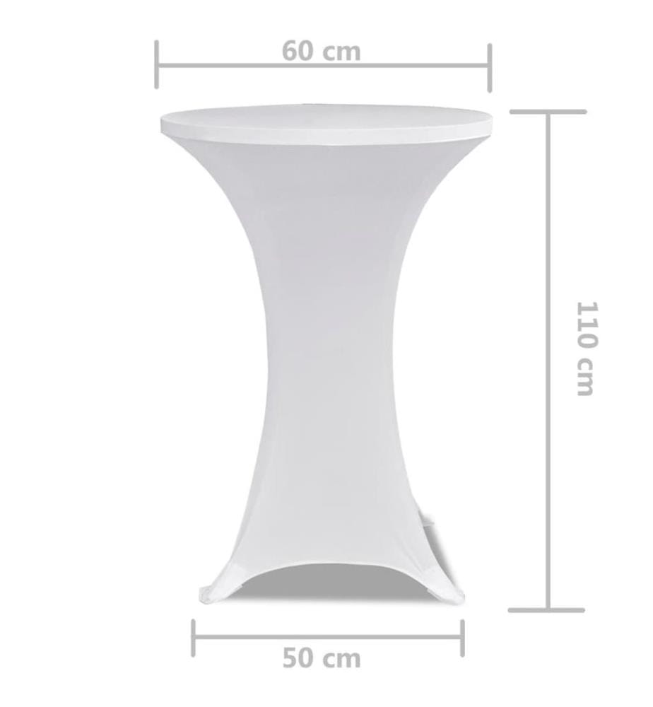 2 x Tischhusse für Stehtisch Stretchhusse Ø60 cm weiss