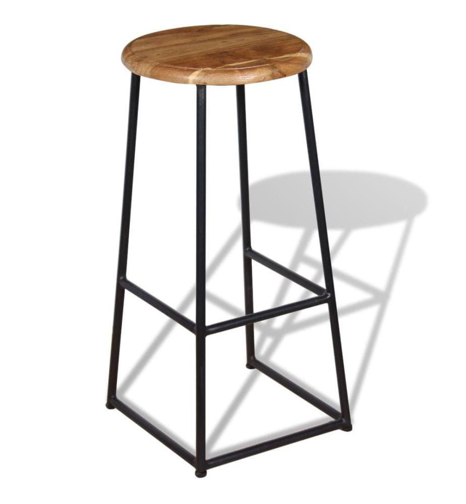 Barhocker 2 Stk. Massivholz Teak