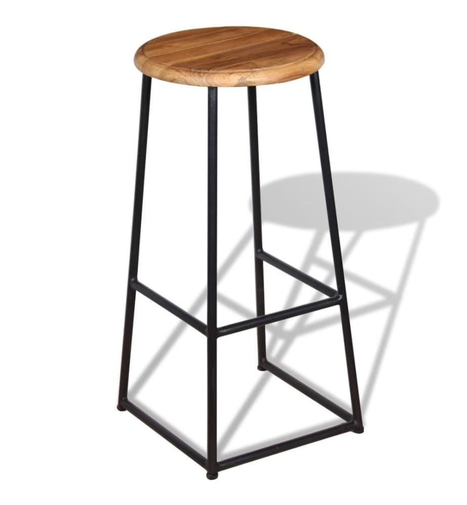 Barhocker 2 Stk. Massivholz Teak