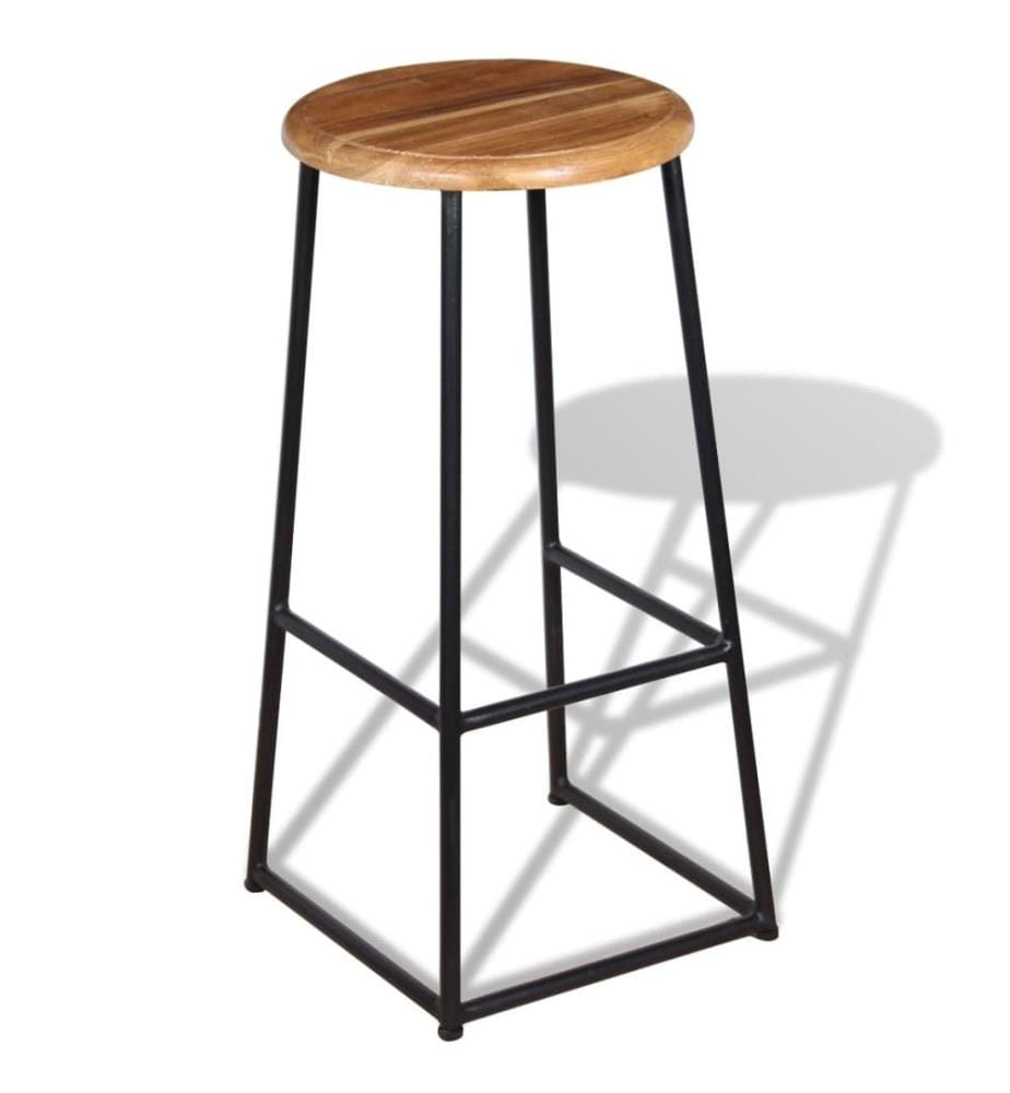 Barhocker 2 Stk. Massivholz Teak